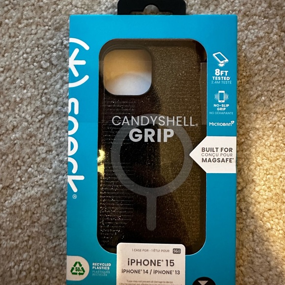 Speck Candyshell Grip Case for iPhone 15 - Black - Picture 1 of 2